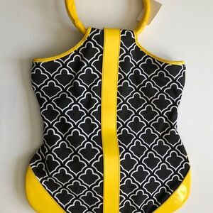 [Pa-tou-tou] Lemon Black Print Medium Handbag 💛